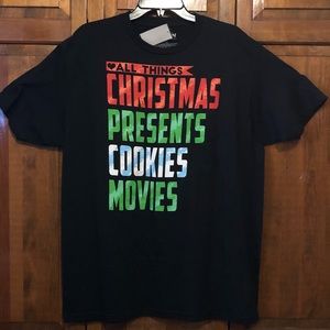 Ugly Christmas🎄T-Shirt, ❤️ All Things Christmas, Presents Cookies Movies Lg NWT
